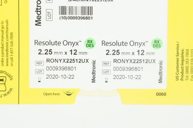 Medtronic RONYX22512UX Resolute Onyx Stnt System, 2.25mm x 12mm (x)
